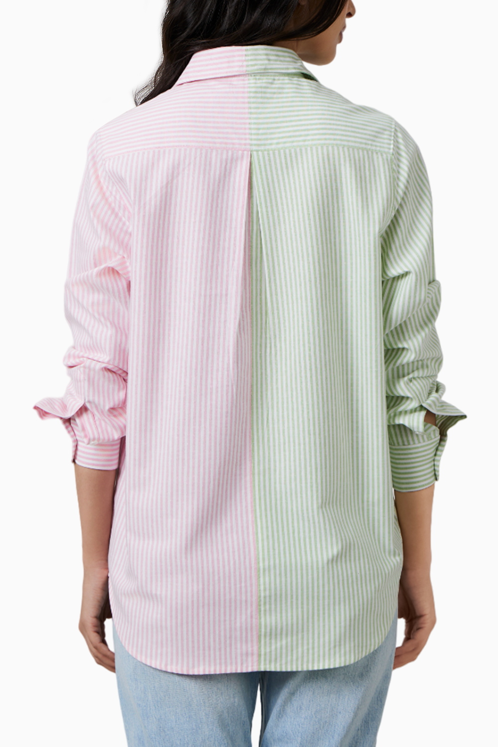 Pastel Stripes Swarovski Collar Shirt