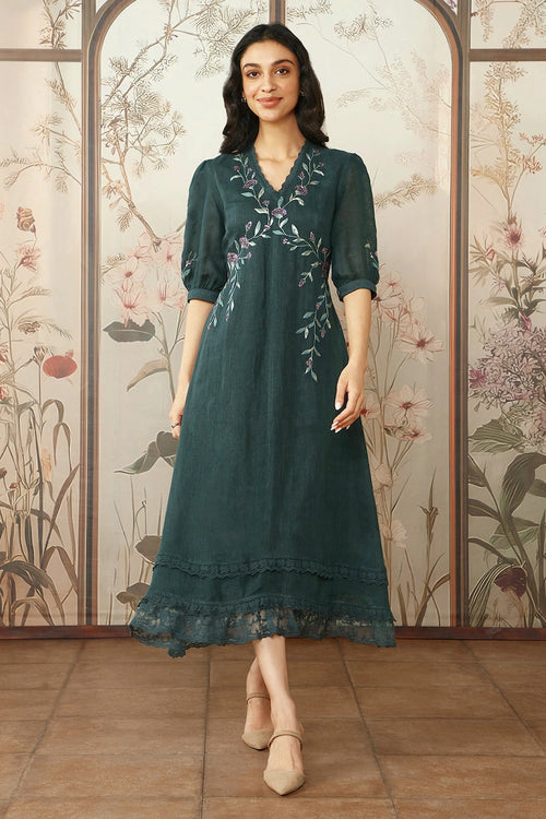 Forest Diamond Dahlia Dia Dress