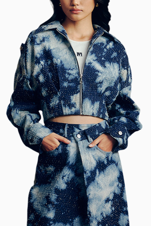 Distressed Denim Cloudwash Jacket