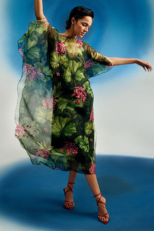 3D Floral Kaftan With Slip