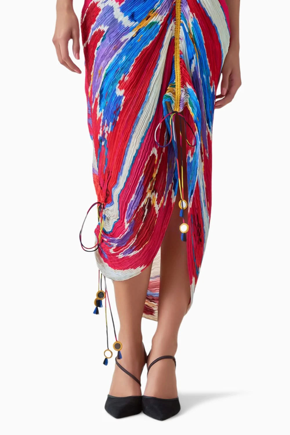 Zia Ikat Pleat Kaftan Dress