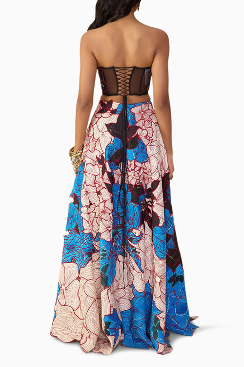 White-Blue Rose Sachi Lehenga Set