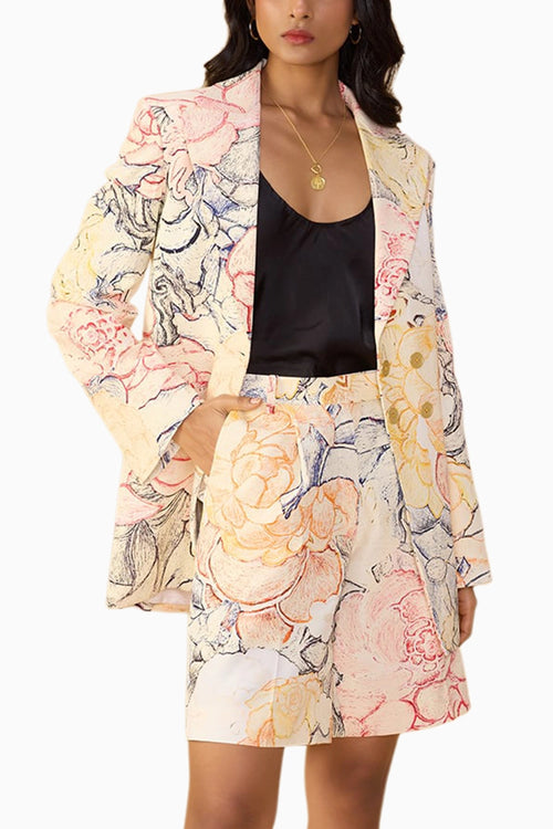 Aura Scratches Miranda Blazer with Black Ivana Camisole and Rowan Shorts