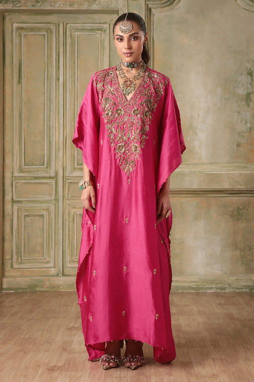 Zar-Rang Pink Kaftan Set