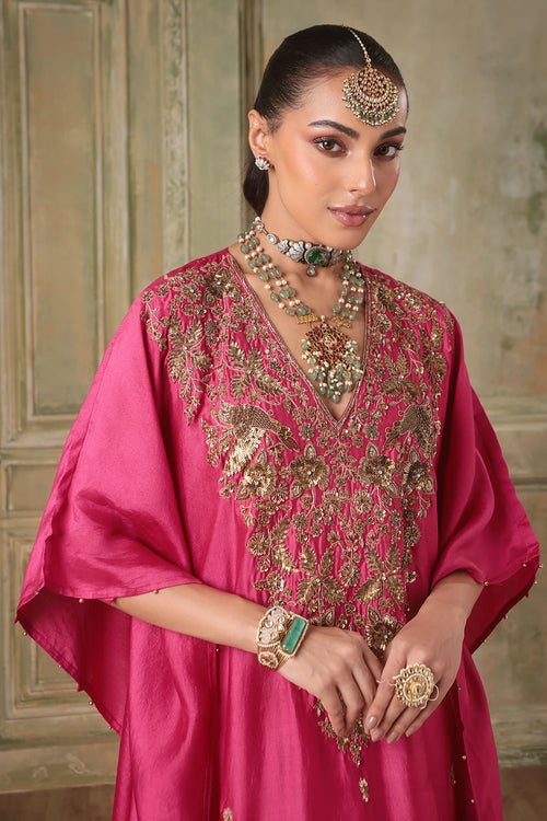 Zar-Rang Pink Kaftan Set