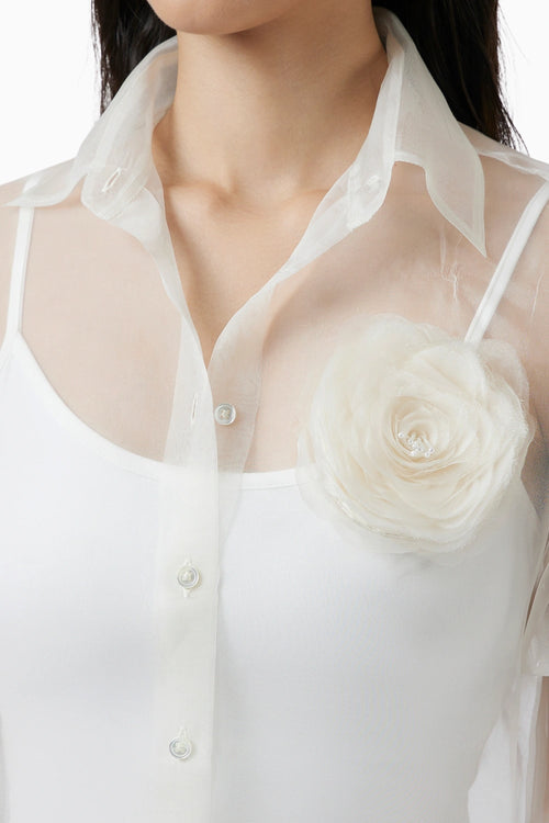Organza Bloom Ivory Shirt