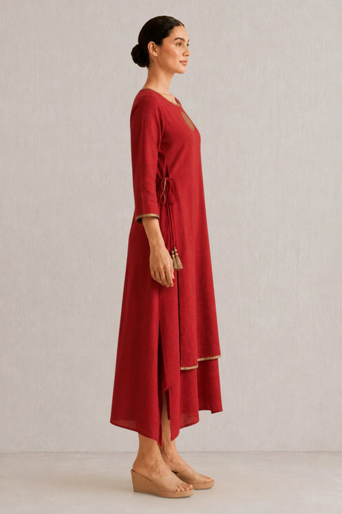 A Mark Of Gold Red Dress