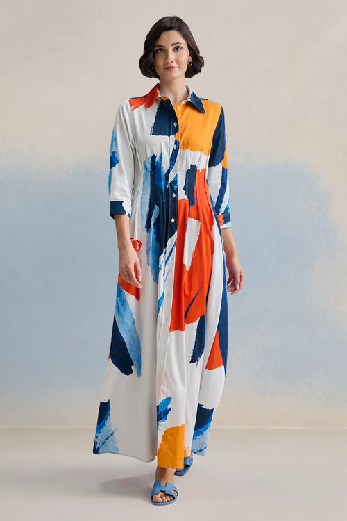 Azure Tide Maxi Dress