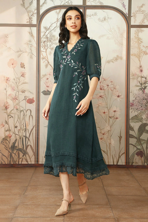 Forest Diamond Dahlia Dia Dress