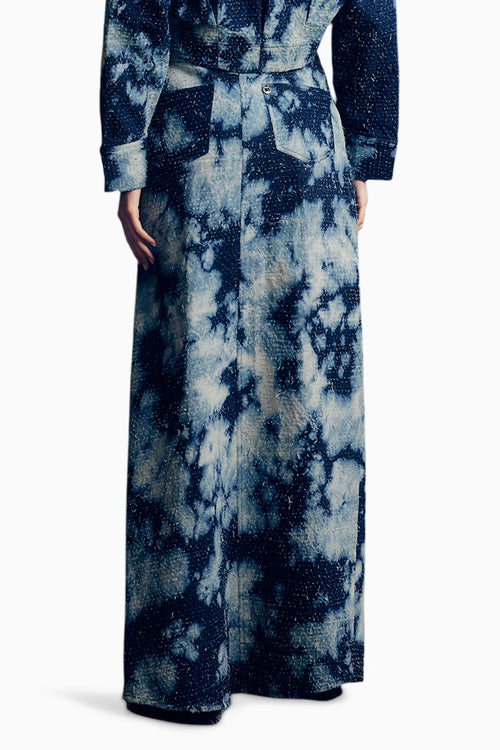 Distressed Denim Cloudwash Skirt