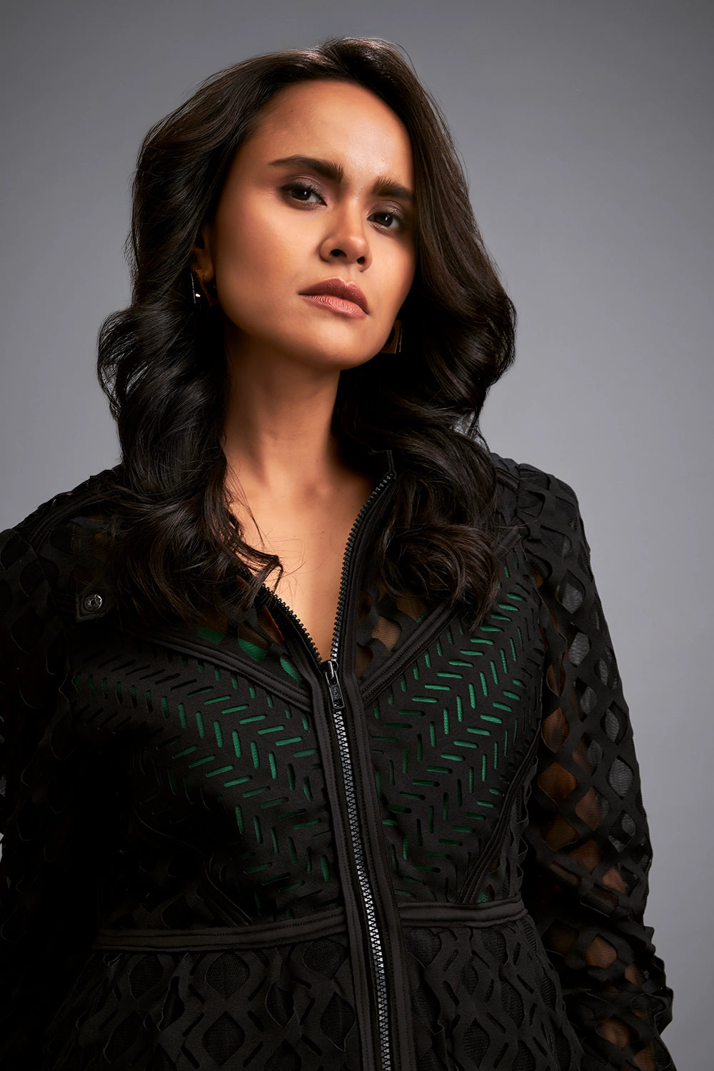 Black Semi-Sheer Jacket With Pants