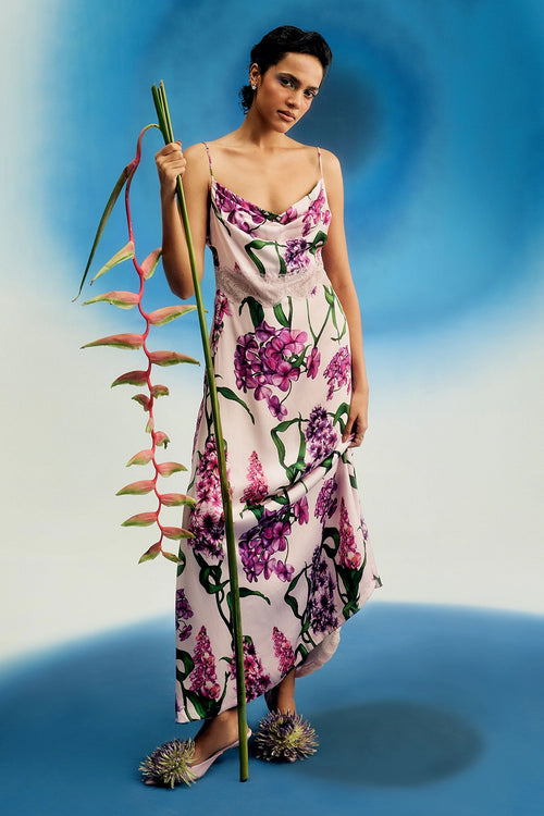 Cowl Satin Slip Dress