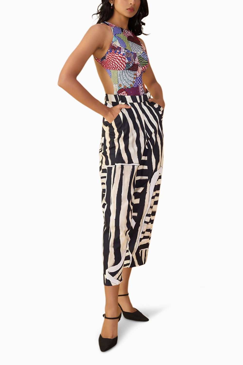 Elira Spectrum Bodysuit with Loly Stripe Trousers