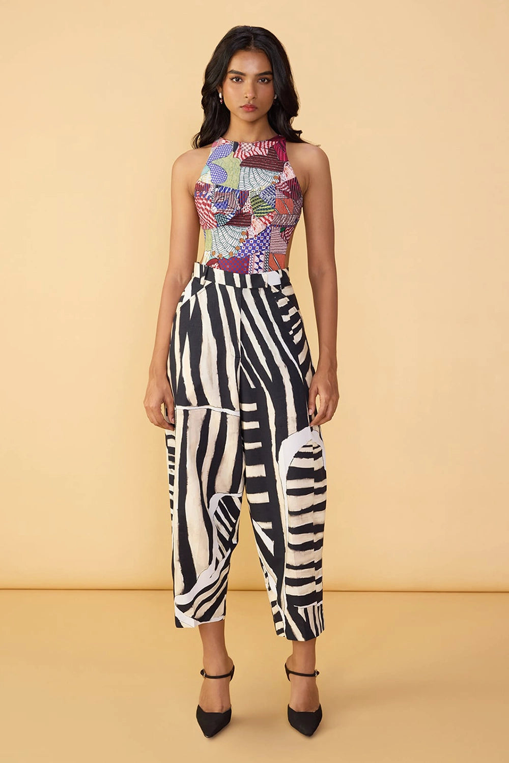 Elira Spectrum Bodysuit with Loly Stripe Trousers