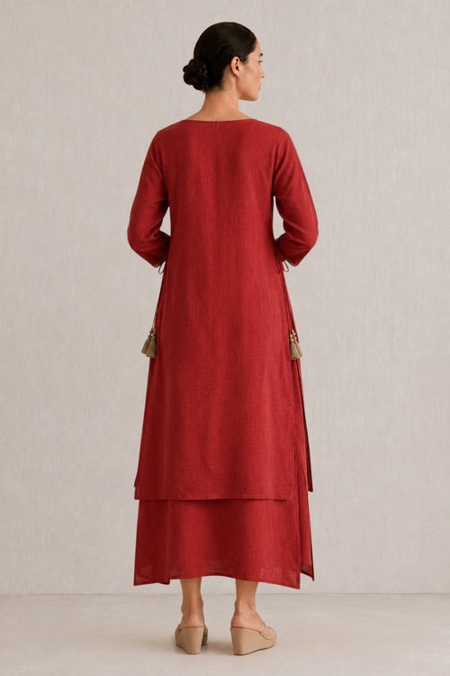A Mark Of Gold Red Dress