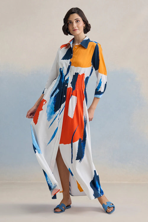 Azure Tide Maxi Dress