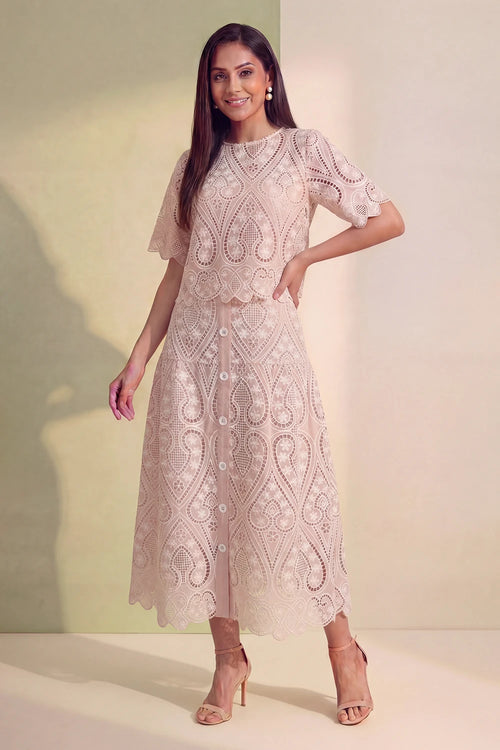 Blush Heirloom Lace Skirt Set