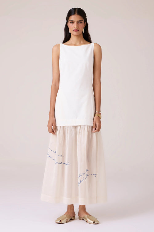 Astra White Embroidered Maxi Dress
