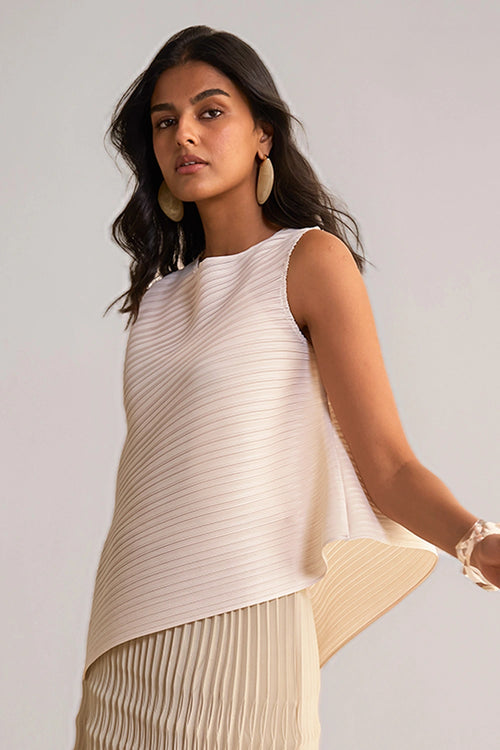 Asymmetric Pleated Top