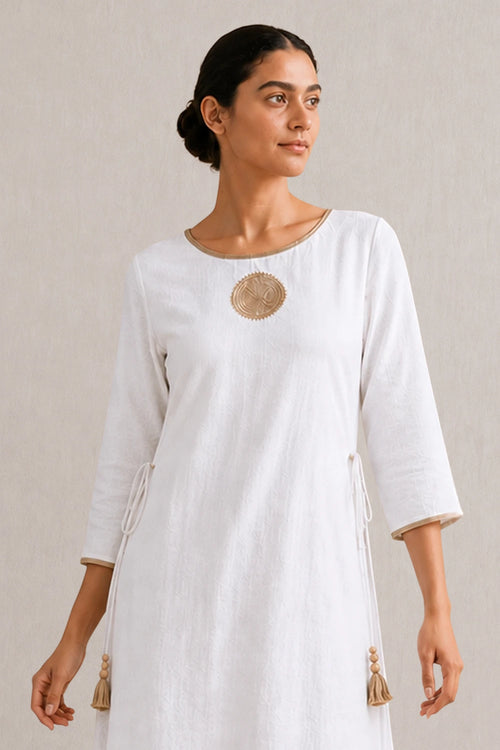 A Mark Of Gold White Dress