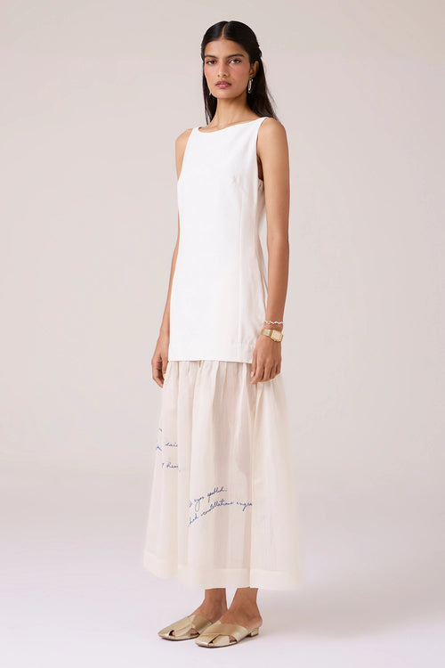 Astra White Embroidered Maxi Dress