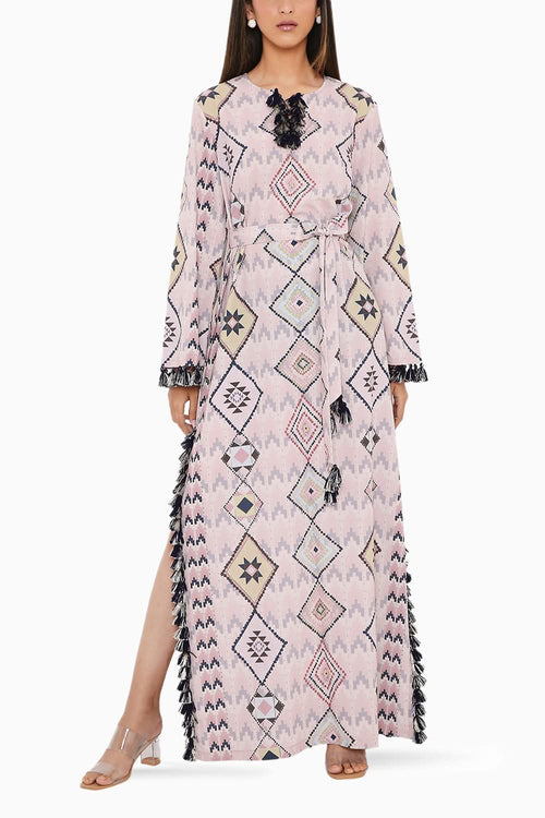 Blush Mosaic Diamond Printed Kaftan