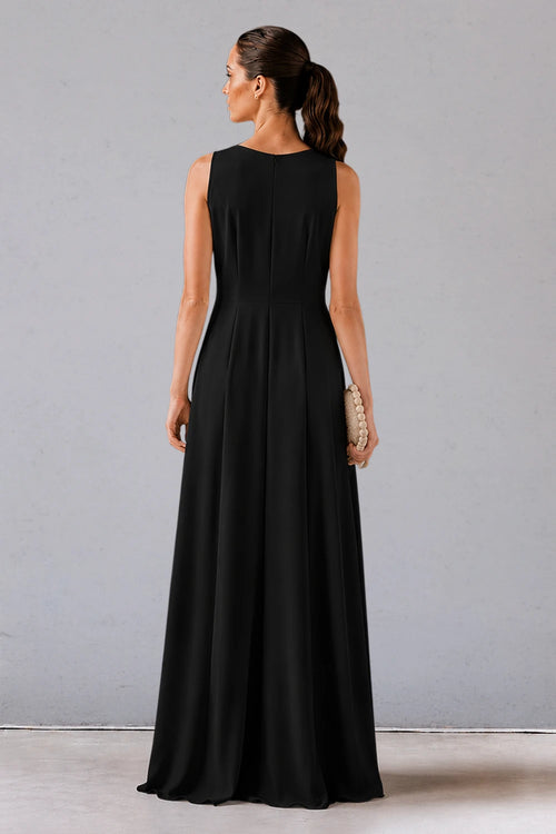 Black Asymmetric Draped Dress