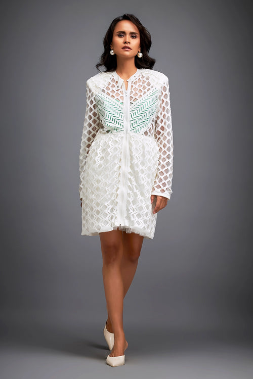 White Mesh Dress
