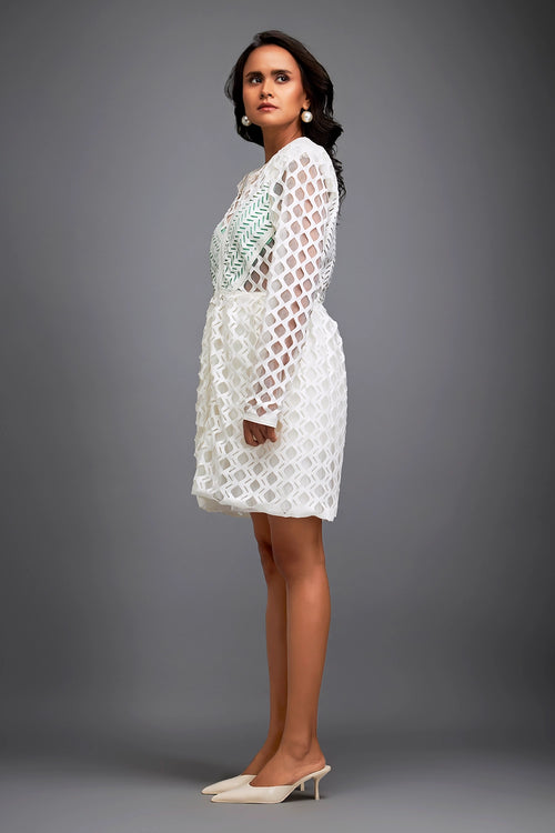 White Mesh Dress