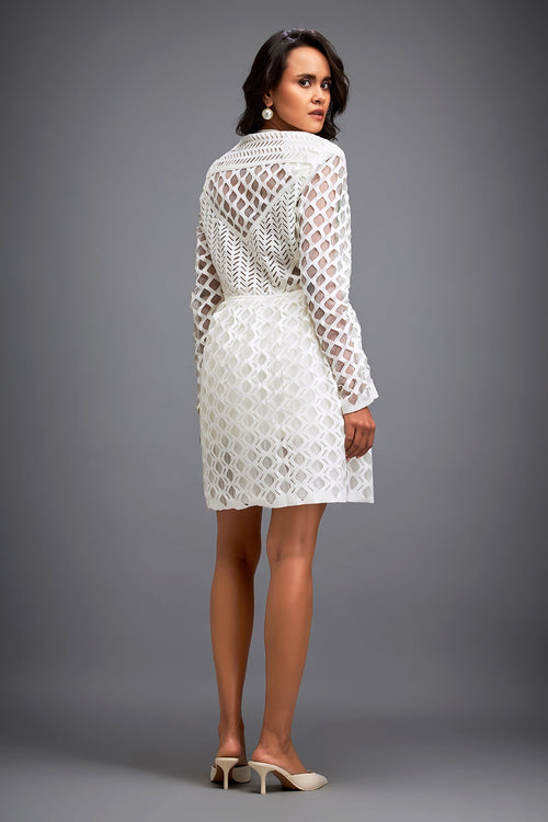 White Mesh Dress
