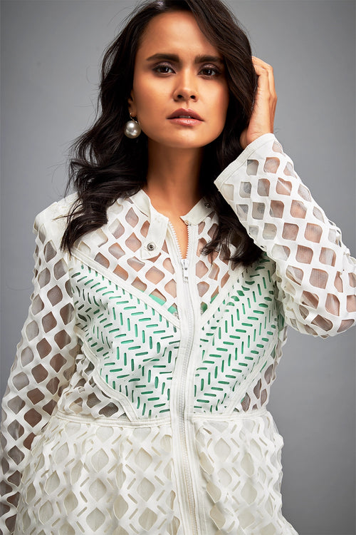 White Mesh Dress