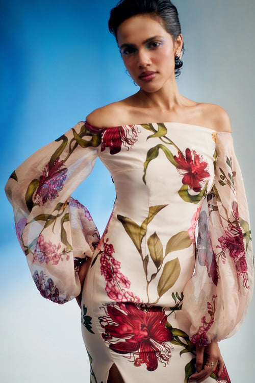 Bishop Sleeves Column Dress