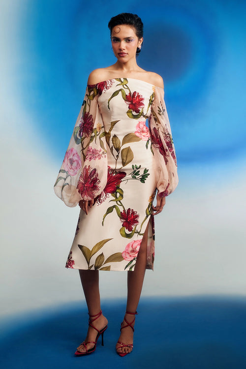 Bishop Sleeves Column Dress