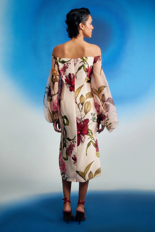 Bishop Sleeves Column Dress