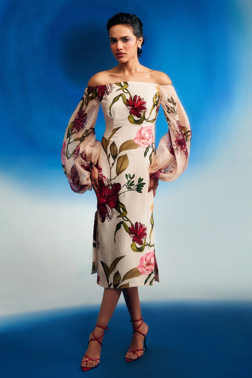 Bishop Sleeves Column Dress