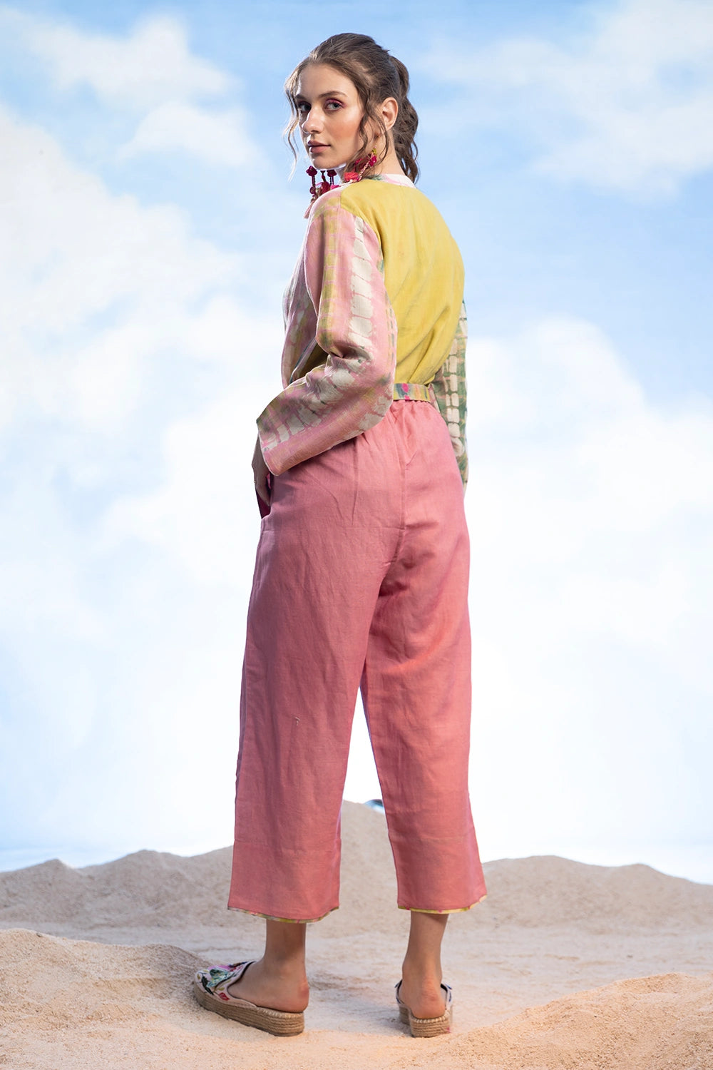 Tie-Dye Shirt With Embroidered Tie Knot Pants