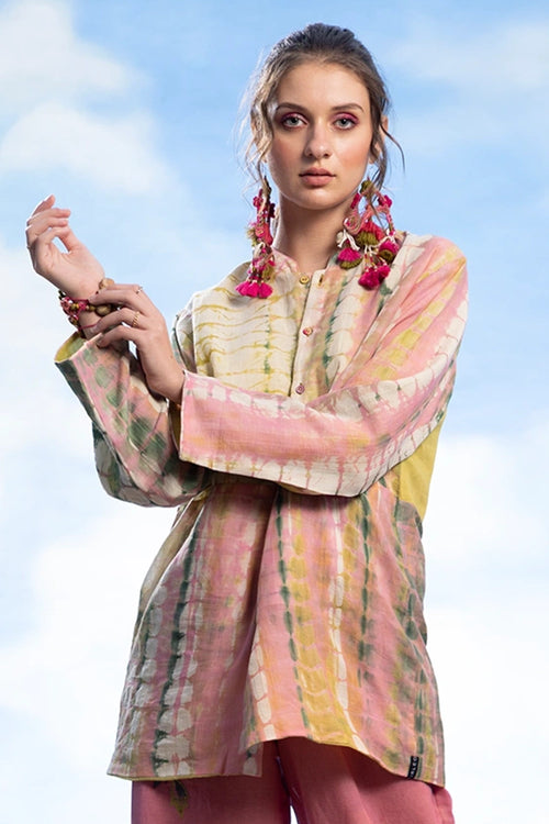 Reversible Tie-Dye Colour Block Shirt