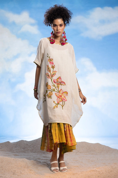Boho Tunic Dress With Long Frill Inner