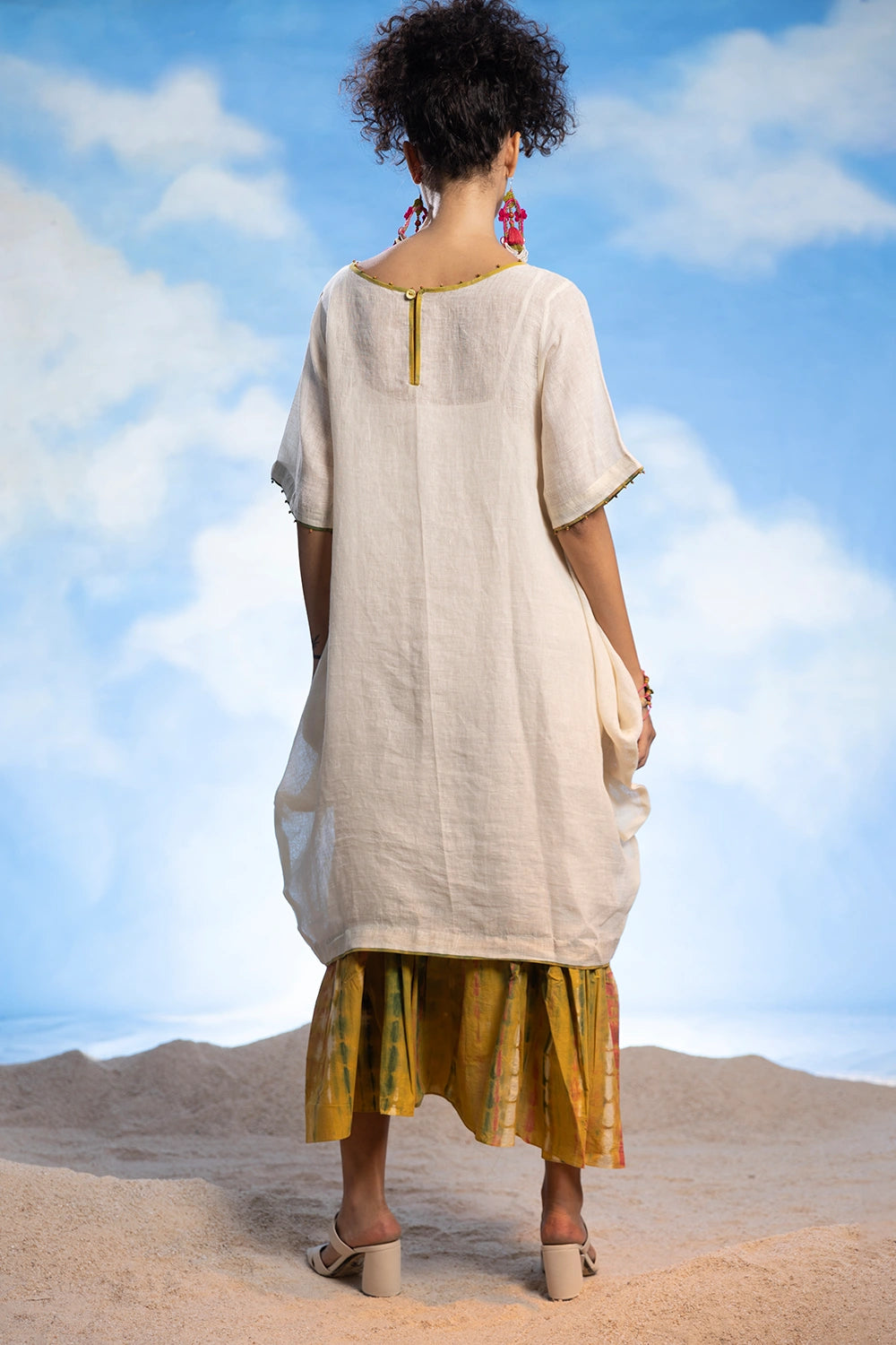 Boho Tunic Dress With Long Frill Inner