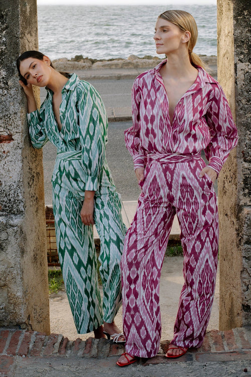 Pink Ikat Handloom Set