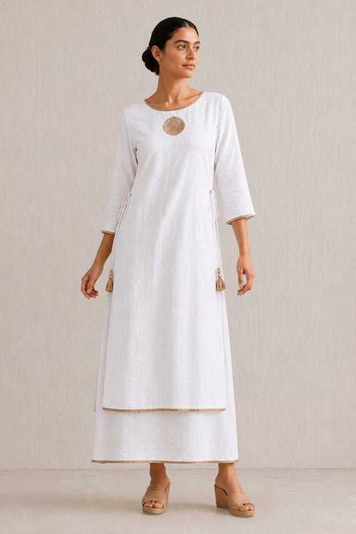A Mark Of Gold White Dress