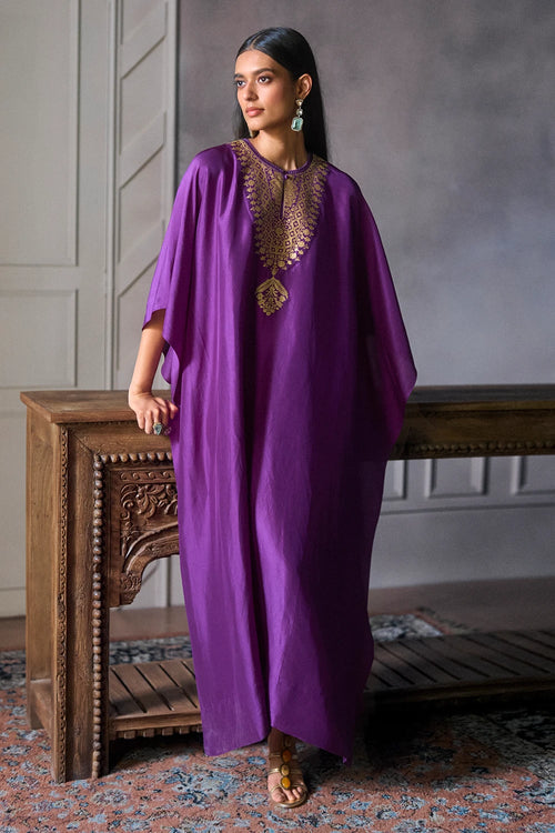 Banaras Patch Purple Kaftan