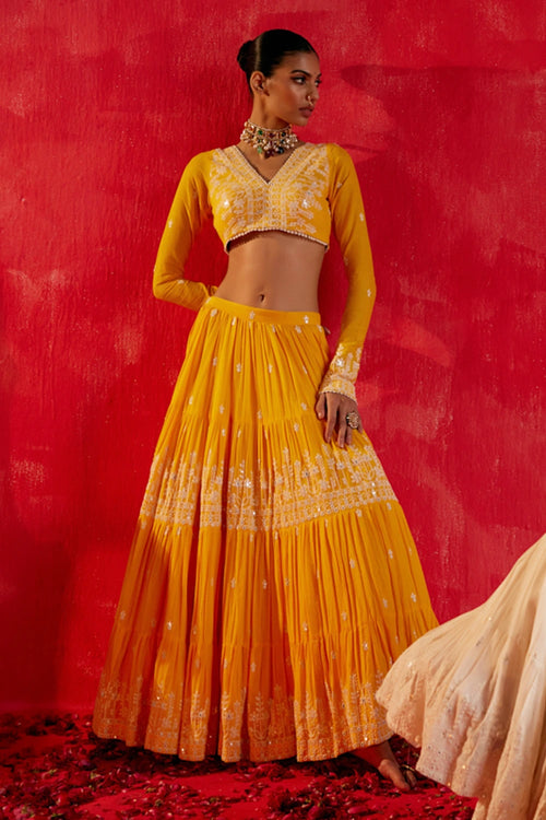 Mango Lotus Lehenga