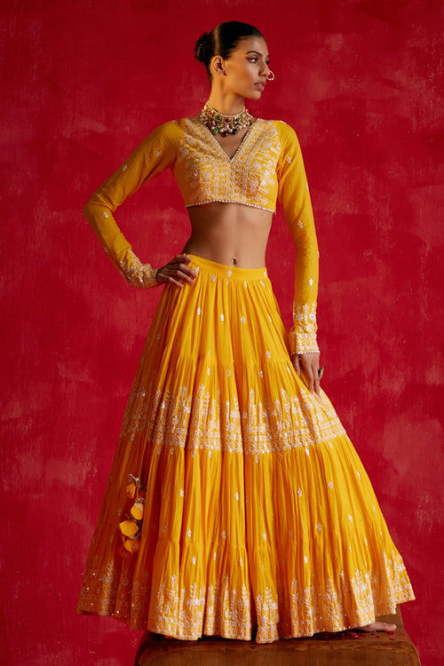 Mango Lotus Lehenga