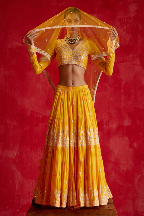 Mango Lotus Lehenga
