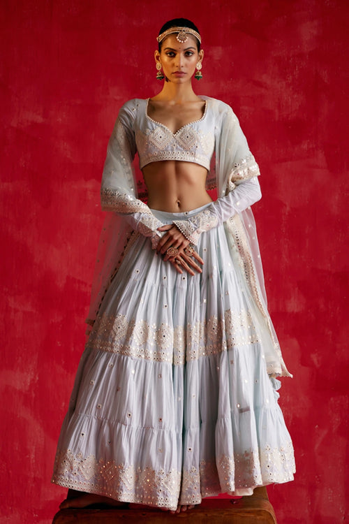 Ice Blue Diamond Lehenga