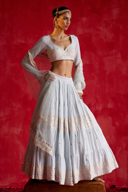 Ice Blue Diamond Lehenga