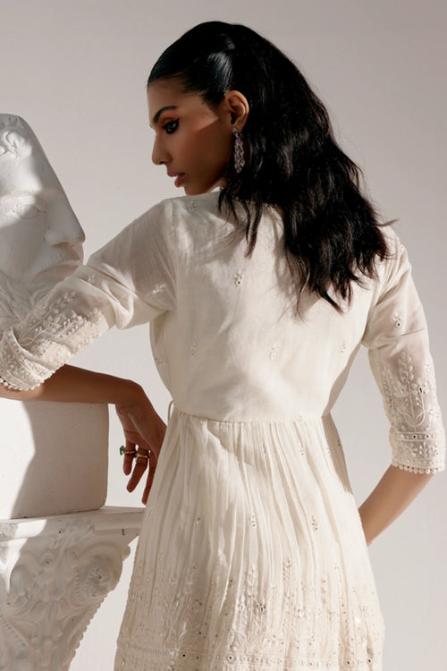 Off White Lotus Peplum Sharara