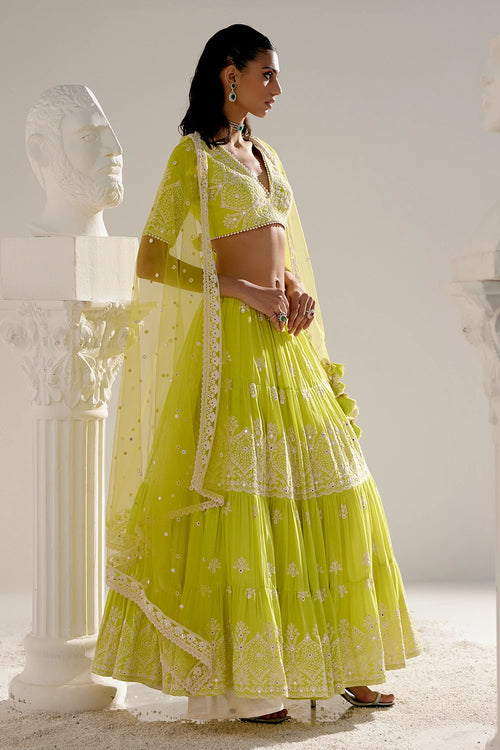 Neon Green Ambi Lehenga
