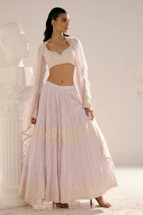 Tower Lavender Lehenga